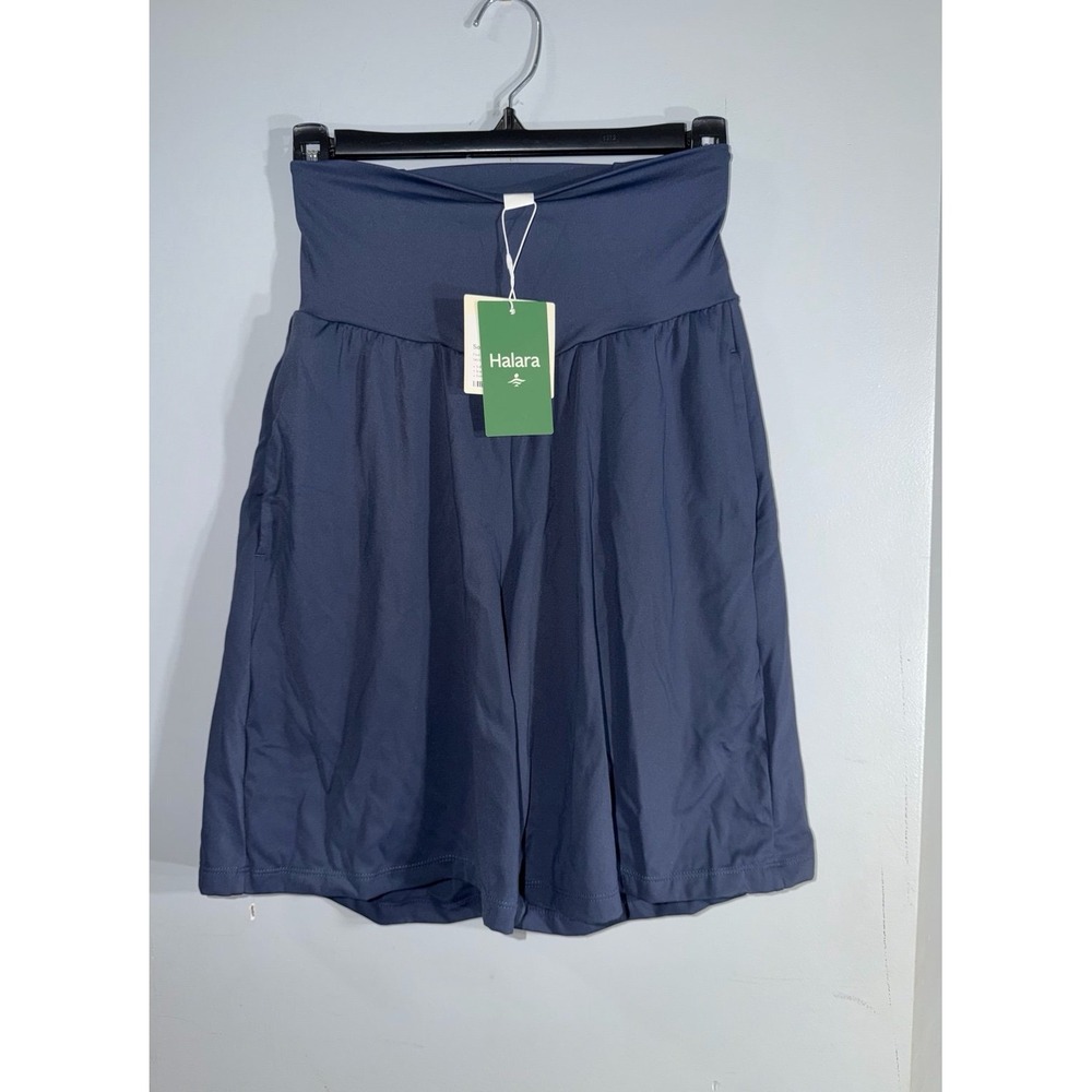 Halara NEW SoftlyZero Airy Women's Athletic Shorts wide legs blue Small